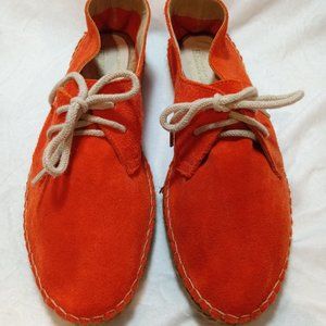 Casa Hernanz Suede Lace-Up Espadrilles Orange women's 9 or 9.5